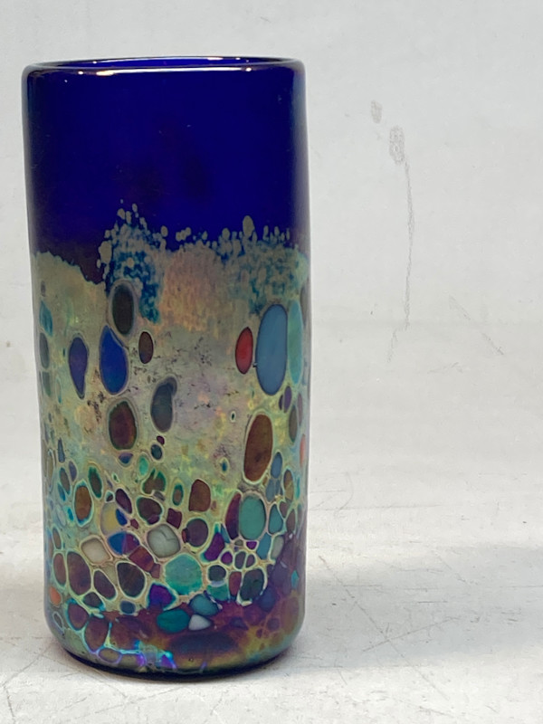 David Tate hand blown art glass vase