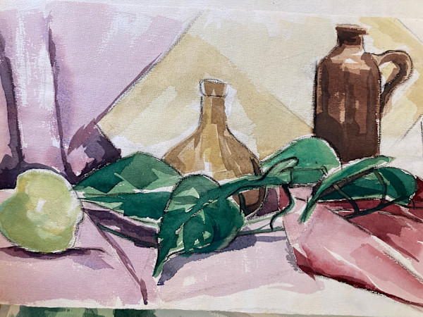 unframed still life watercolor by Connie Goldman