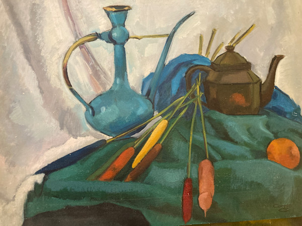 framed still life acrylic on board by Connie Goldman