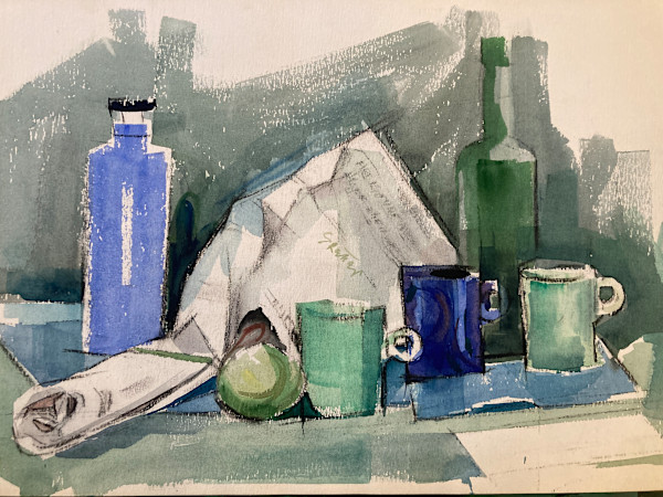 unframed still life watercolor by Connie Goldman