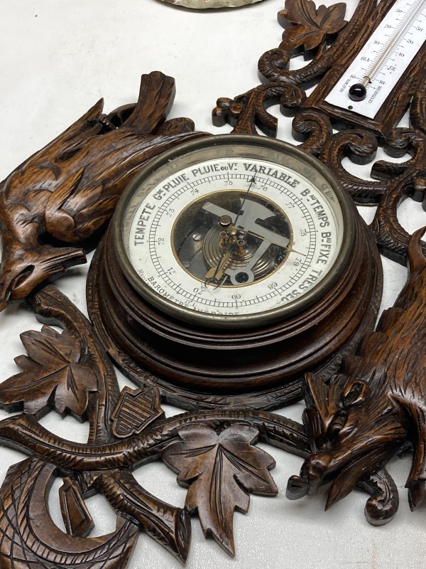 Black Forest carved barometer