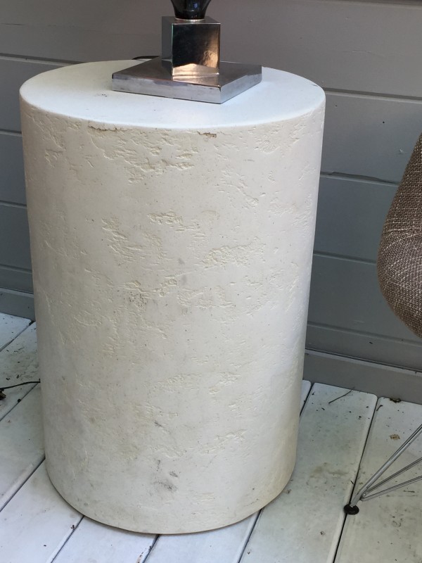 white plaster post modern sculpture pedestal