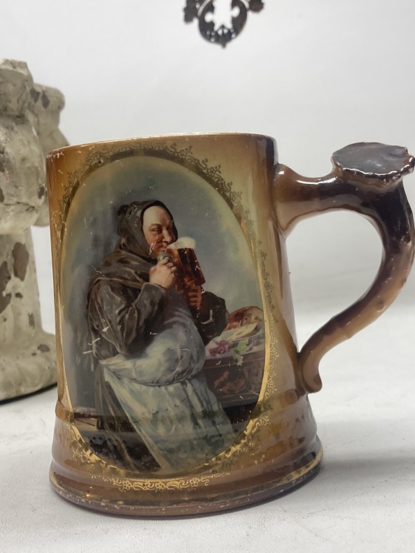 Turn of the century stein with Monk image