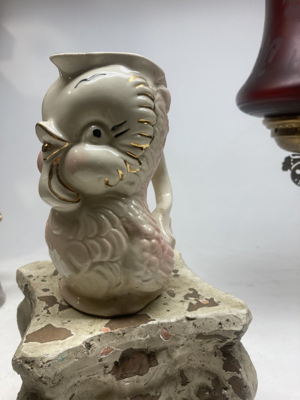 bird pottery water pitcher