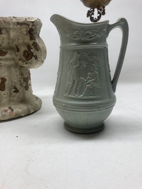 molded pottery Victorian water pitcher
