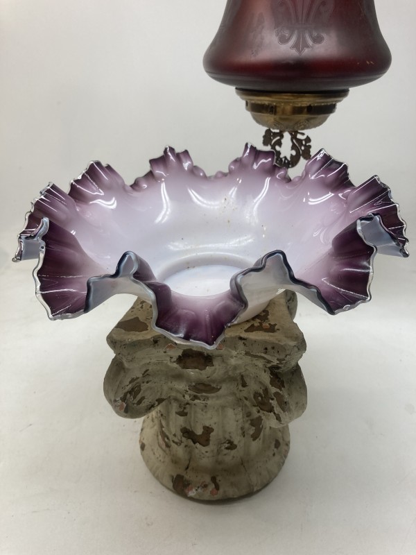 purple cased glass brides bowl
