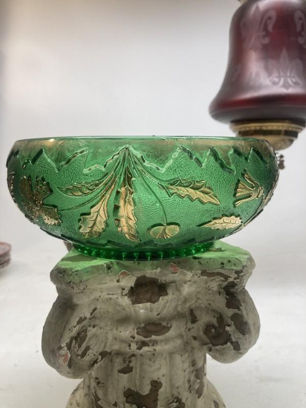 emerald green and gold Delaware bowl