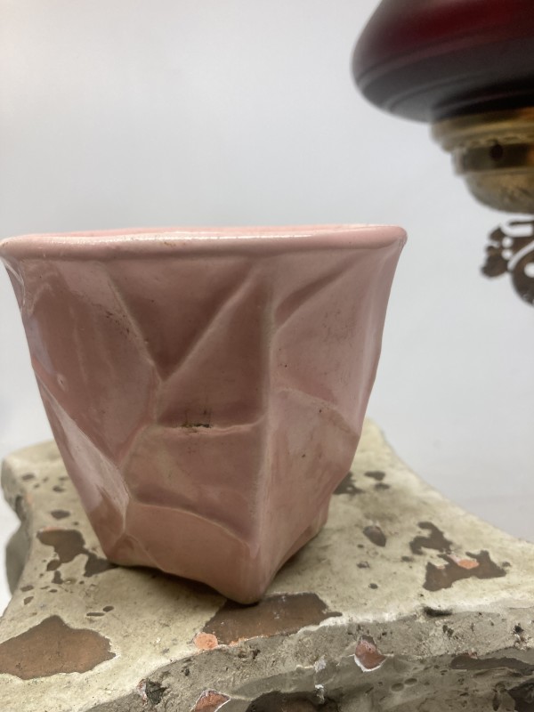 small Art Deco pink pottery pot