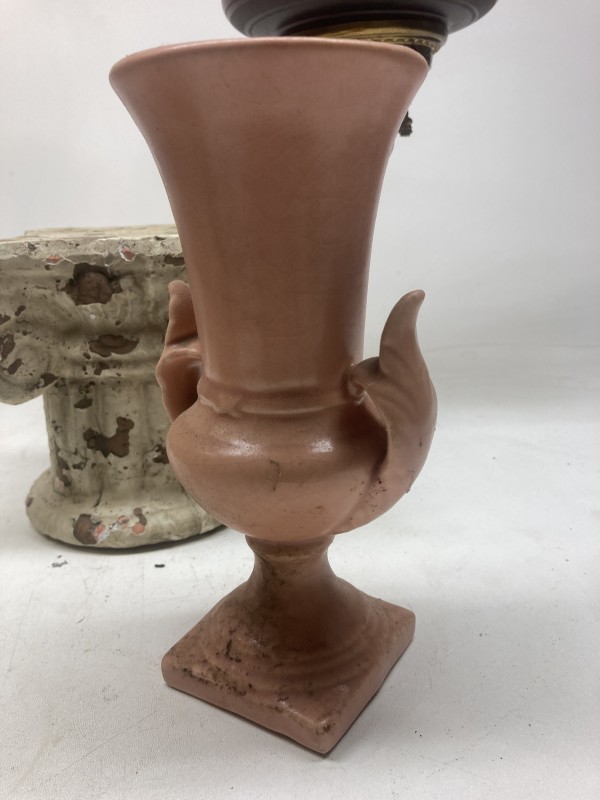 Pink art pottery vase