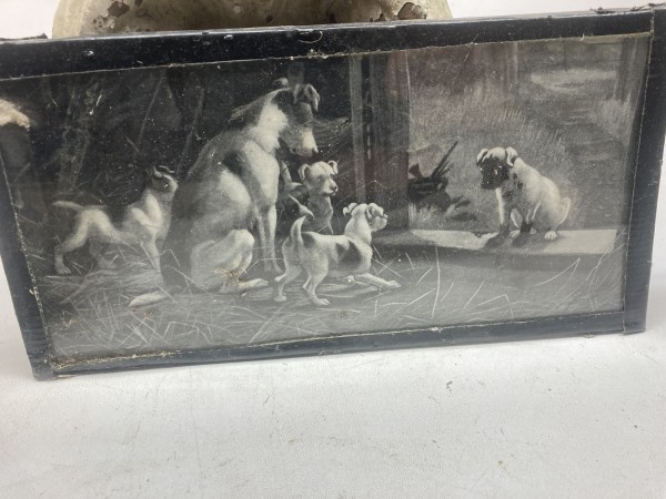 Framed vintage dog lithograph