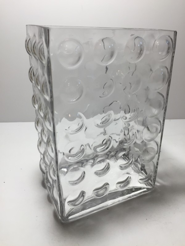 Art Glass bubble sided rectangular vase