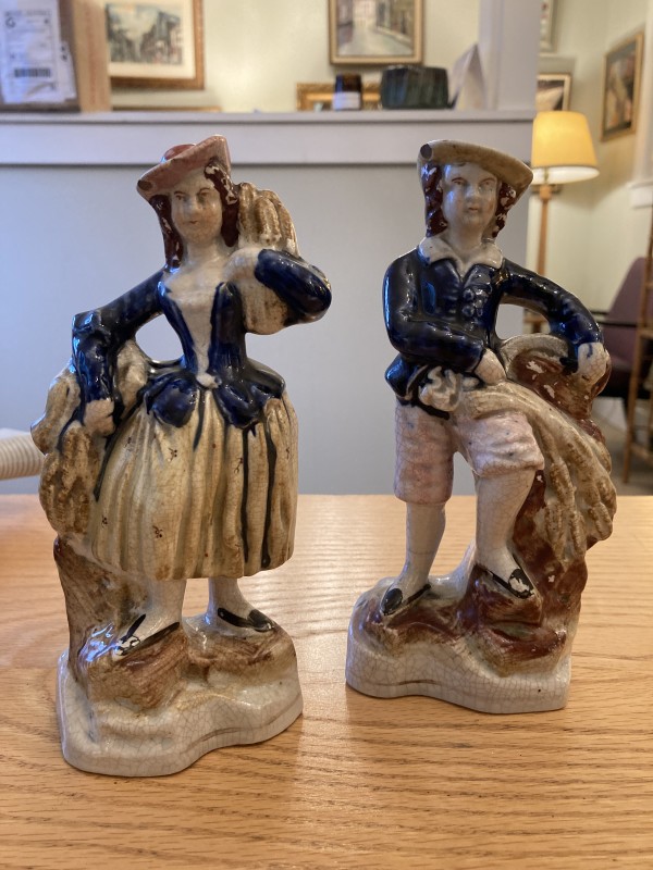 Hand painted 19th century Staffordshire figures