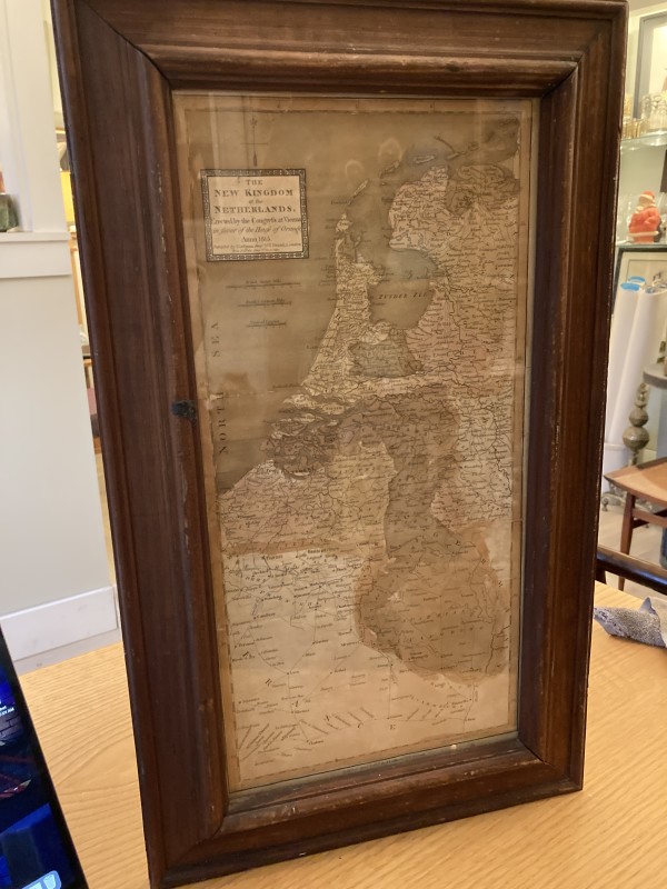 Framed Netherlands map from the early 1800's