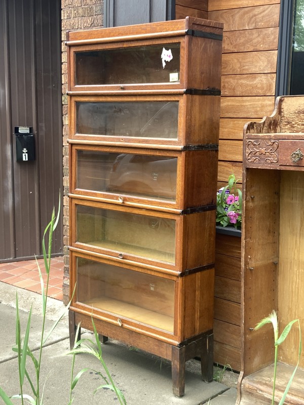 Macey 5 section mission style stacking bookcase