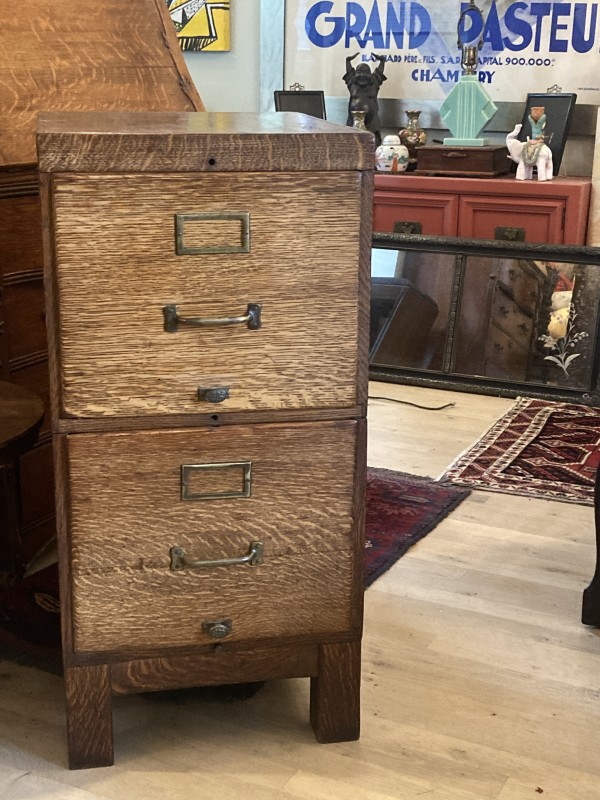quarter sawn oak 2 drawer file cabinet