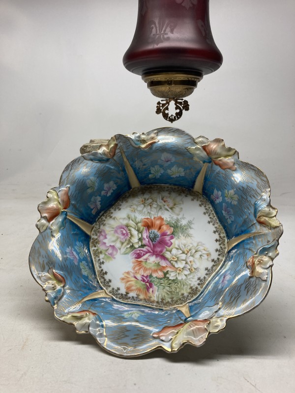 Hand decorated serving bowl