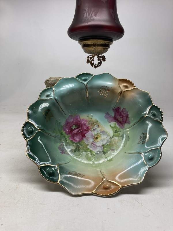 Hand decorated serving bowl