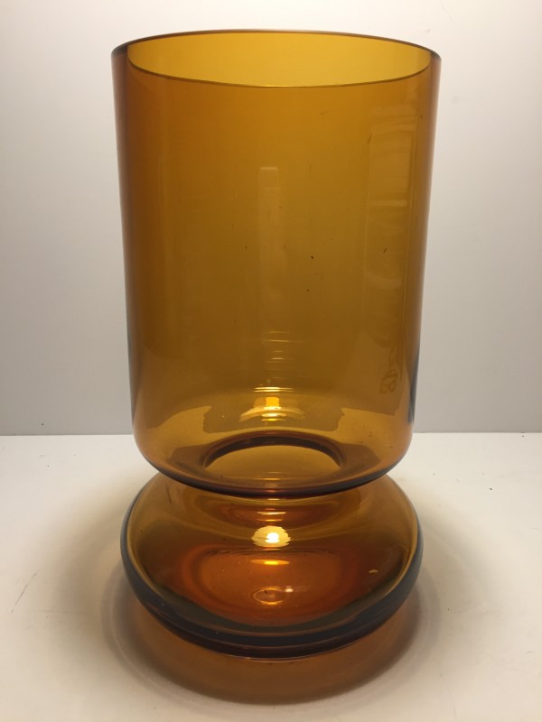 Large 1960's Amber hand blown art glass vase