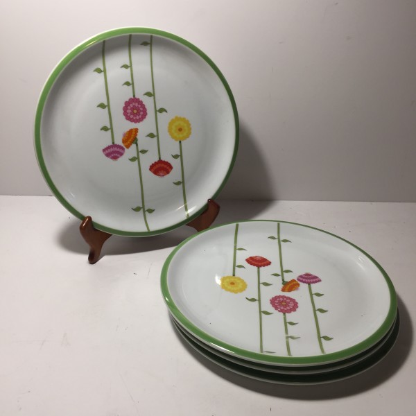 Set of 4 Denby  Contravise 7 1/2" luncheon plates