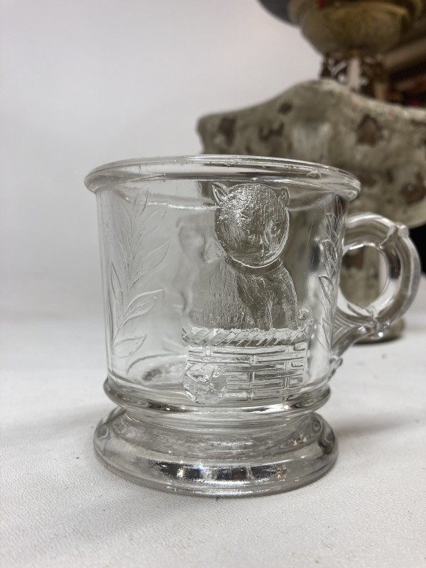EAPG clear glass animal mug