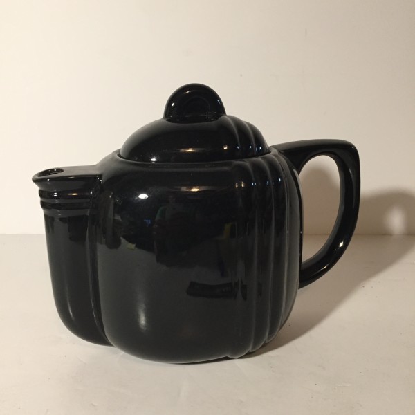 black art deco art pottery teapot