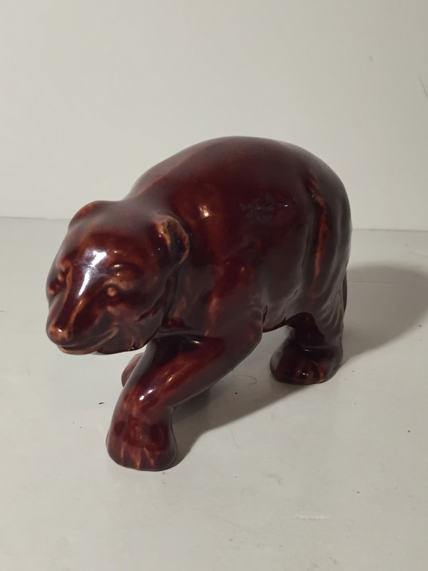 vintage ceramic red bear figure