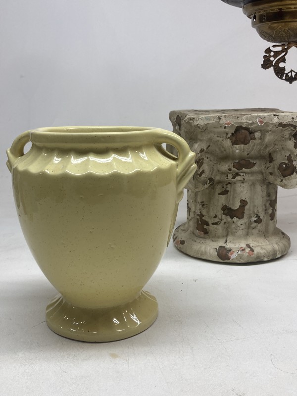 Yellow art pottery vase