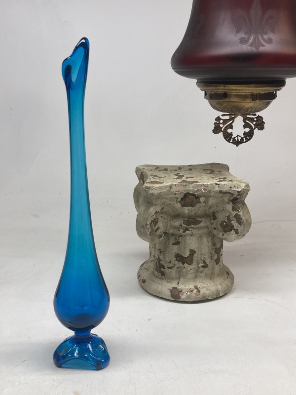 blue finger vase