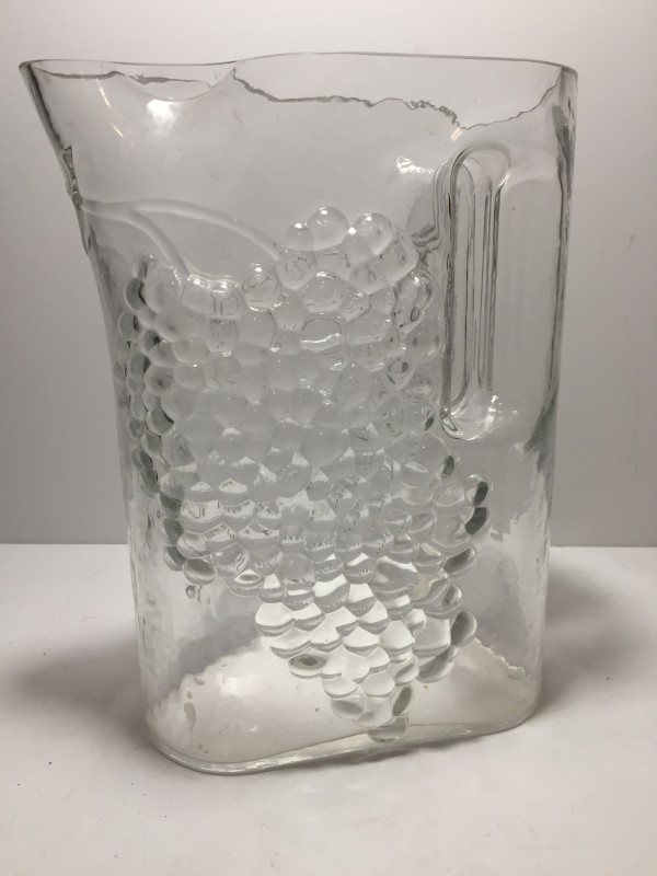 Clear art glass molded pitcher