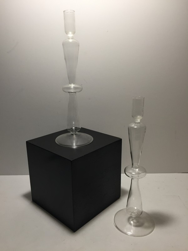 Pair of art glass clear vases