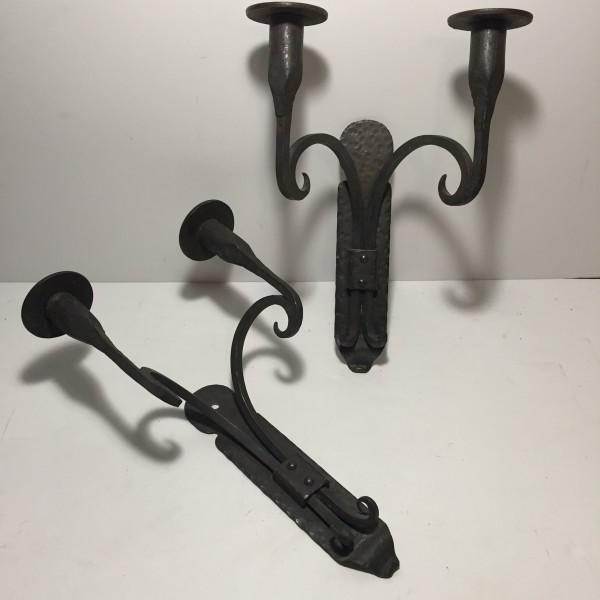 Arts and Crafts Iron  candle wall sconces