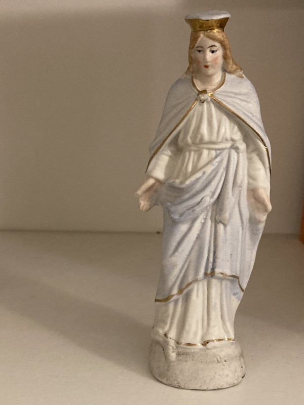 hand painted bisque religious figure