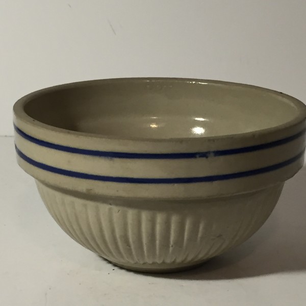 vintage banded pottery bowl