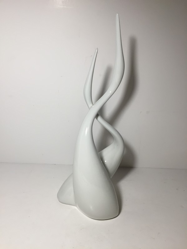White Royal Dux modern Swan figures