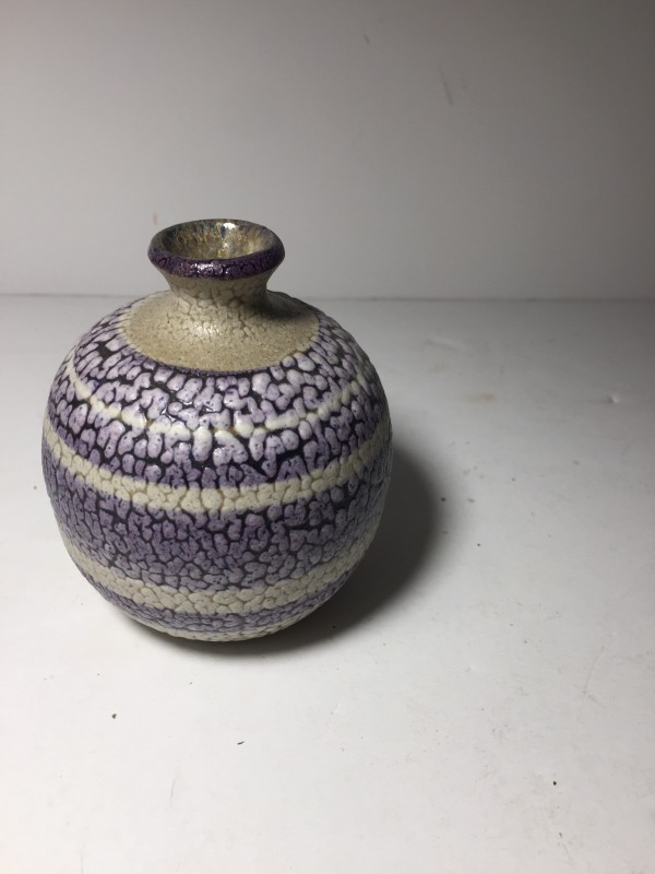 vintage mottled  Scandinavian art pottery vase