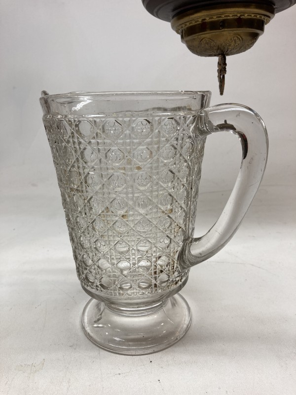 EAPG pressed glass paneled clear glass pitcher