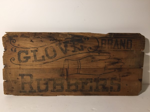 Vintage wooden glove sign