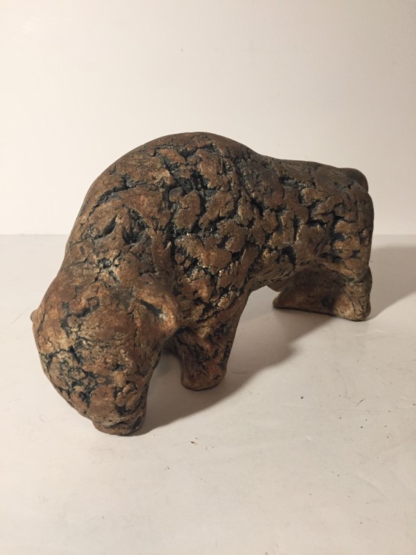 Original clay bull sculpture