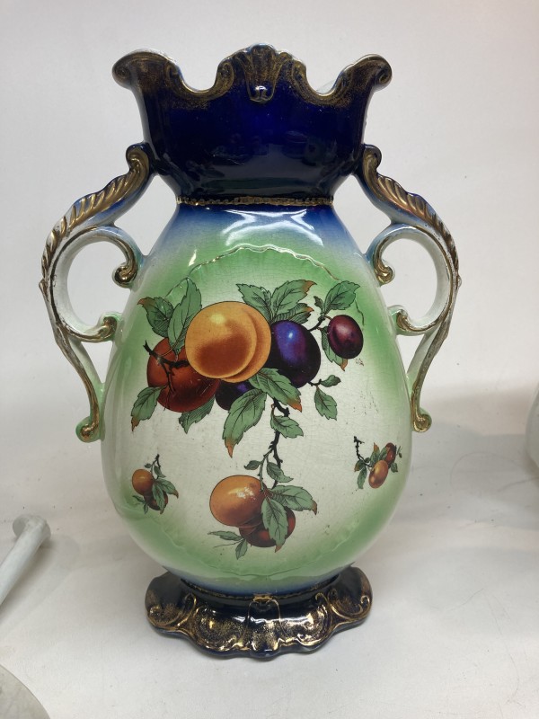 Handpainted Victorian large vases