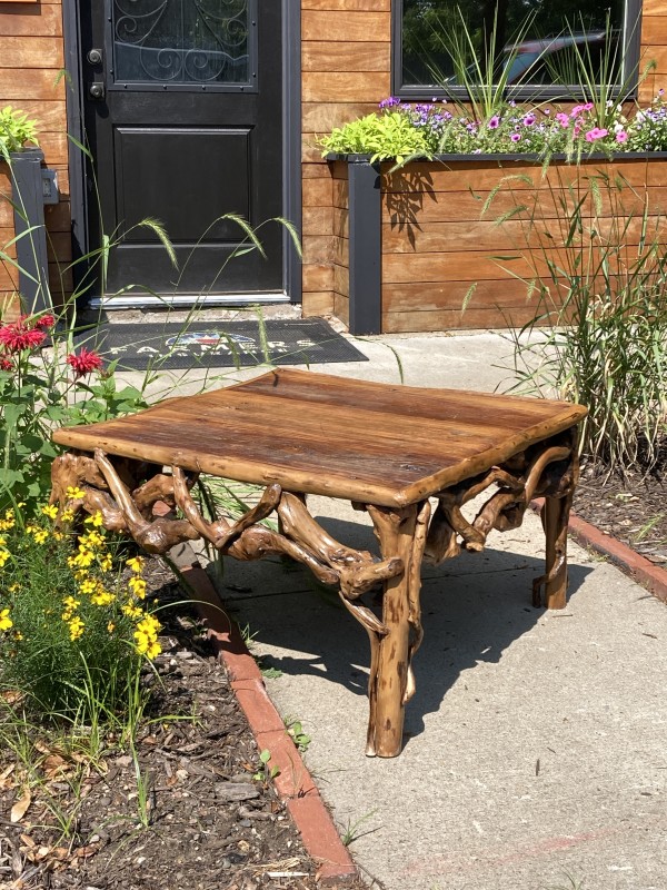 carved Japanese root table