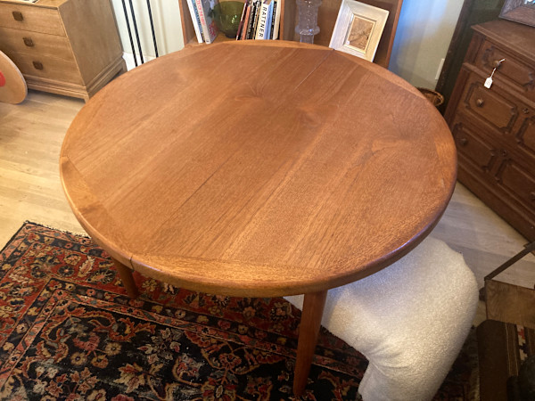 46" round Danish teak dining table