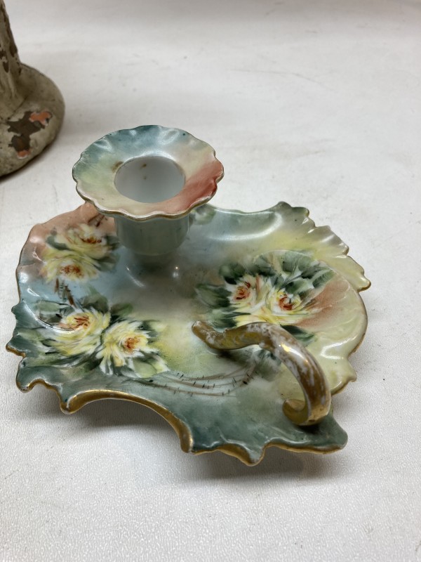 Hand painted porcelain candlestick