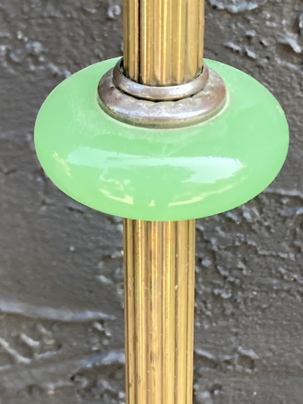 Art Deco bridge lamp with green accents