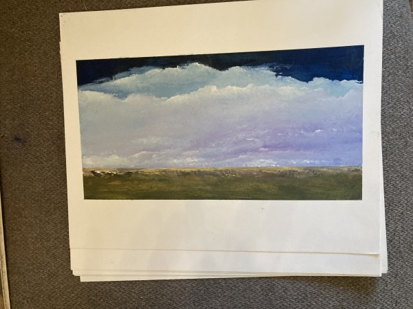 unframed original painting on paper landscape