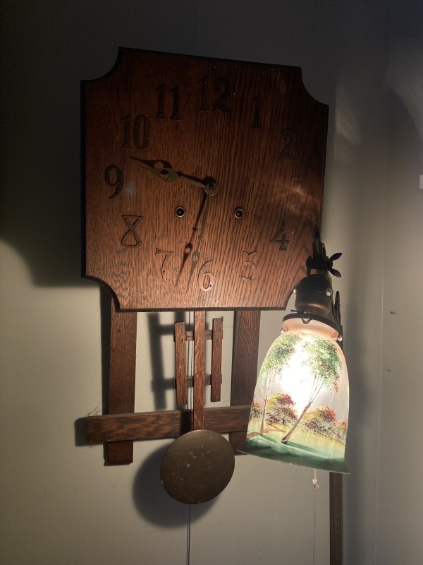 Mission oak wall clock
