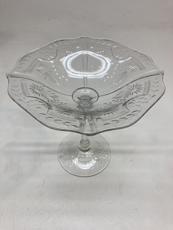 hand etched small compote