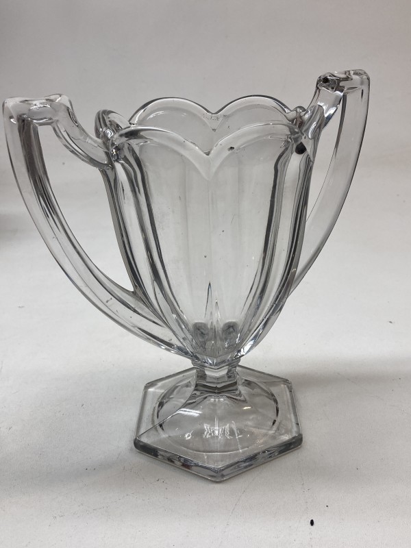 Clear 2 handled trophy vase