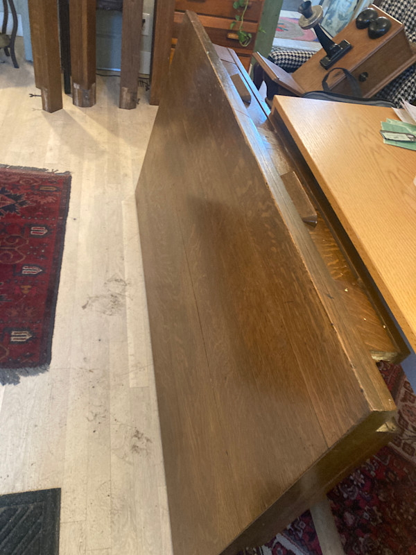 oak 2 drawer library table