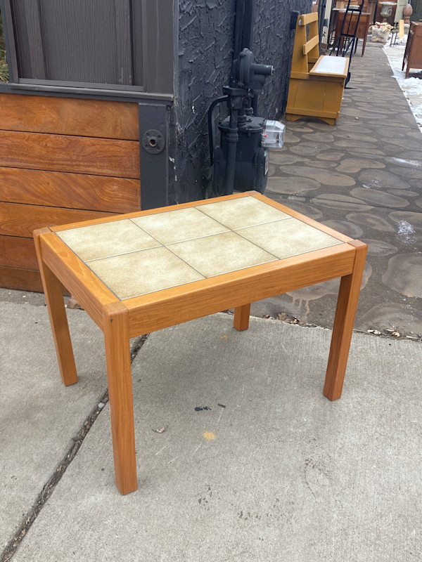 Danish tile top side table
