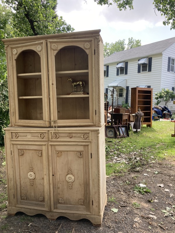 Primitive Pine step back pine cupboard